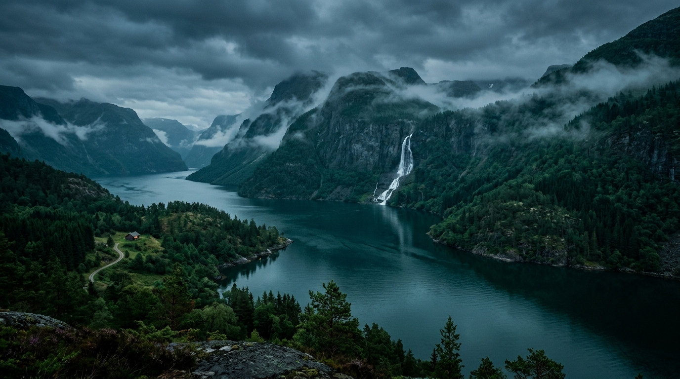 Nordische Bergnatur und frische Energie